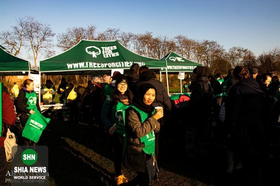 کاشت نهال در لندن با مشارکت موسسه خیریه انجمن وحدت اسلامی شیعیان