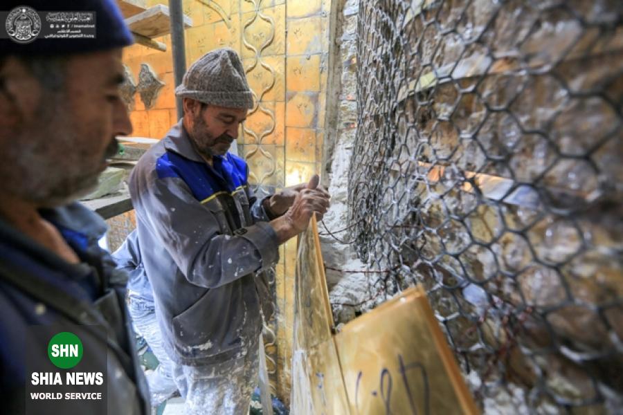 پیشرفت قابل توجه در پروژه ترمیم مناره شمالی آستان مطهر علوی