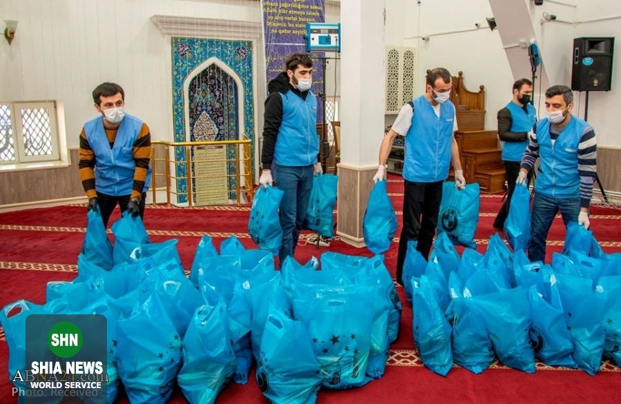 جمع‌آوری کمک‌های غذایی برای نیازمندان در مسجد مشهدی داداش باکو
