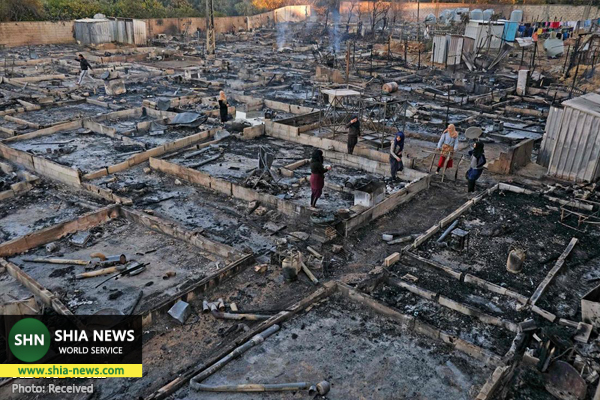 اردوگاه آوارگان سوری در لبنان در آتش سوخت