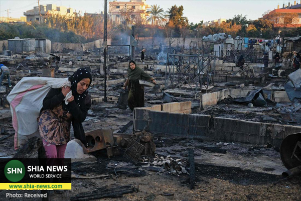 اردوگاه آوارگان سوری در لبنان در آتش سوخت