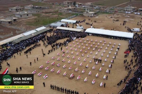 تشییع جنازه ۱۰۴ نفر از قربانیان ایزدی داعش در عراق