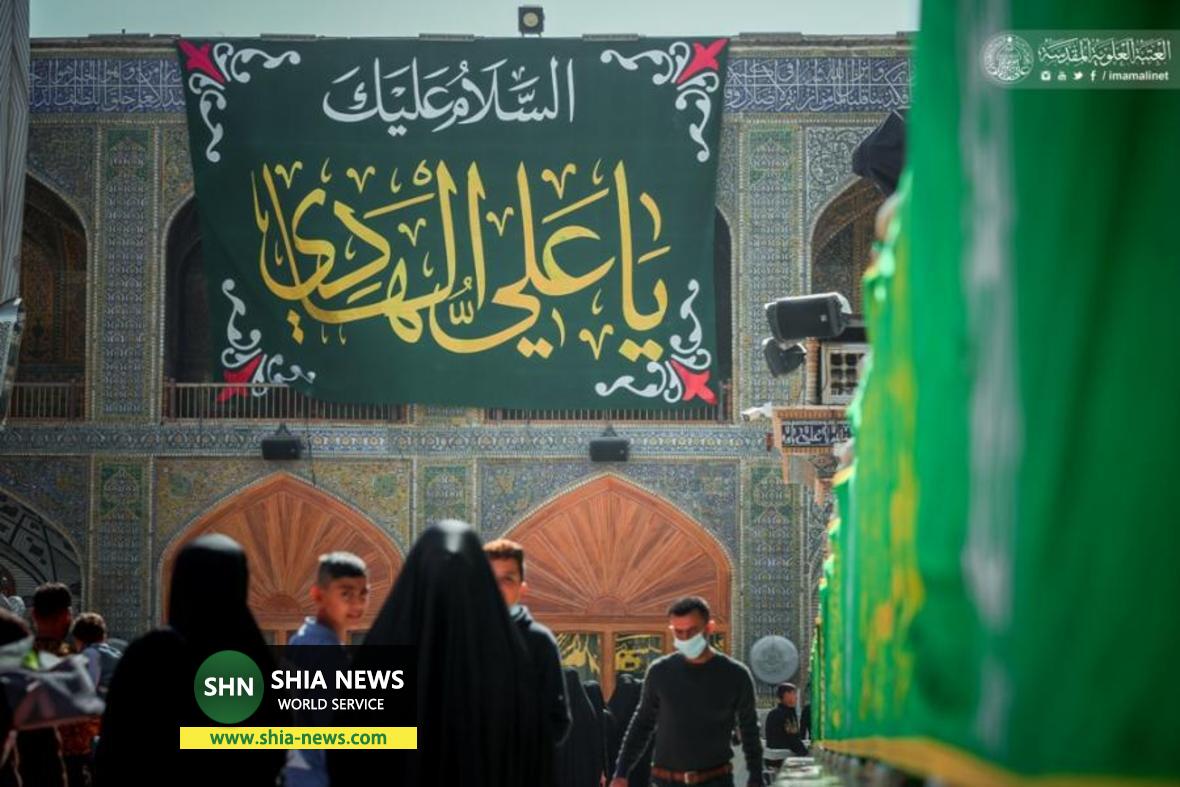 آذینبندی صحن و سرای حرم مطهر علوی در استقبال از ماه رجب آذینبندی صحن و سرای حرم مطهر علوی در استقبال از ماه رجب