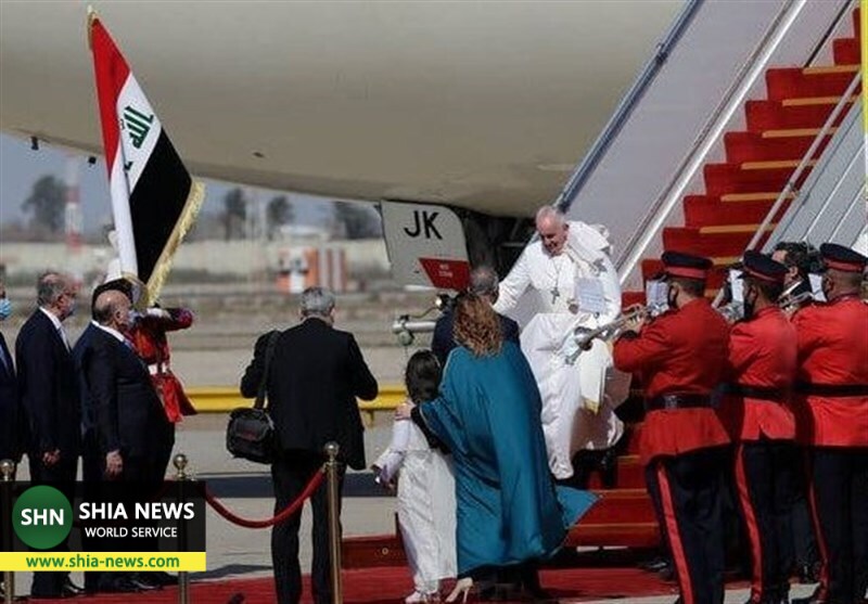 سفر تاریخی پاپ فرانسیس به عراق آغاز شد/ زائر صلح وارد بغداد شد