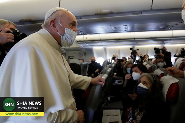 سفر تاریخی پاپ فرانسیس به عراق آغاز شد/ زائر صلح وارد بغداد شد