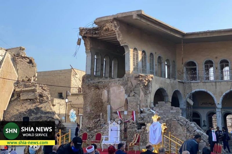 حضور پاپ در کلیسایی که توسط داعش تخریب شد+ تصاویر
