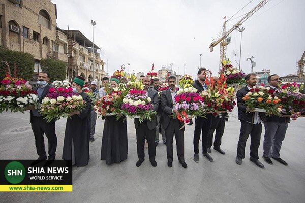 به مناسبت سیزدهم رجب، حرم امام حسین(ع) گلباران شد
