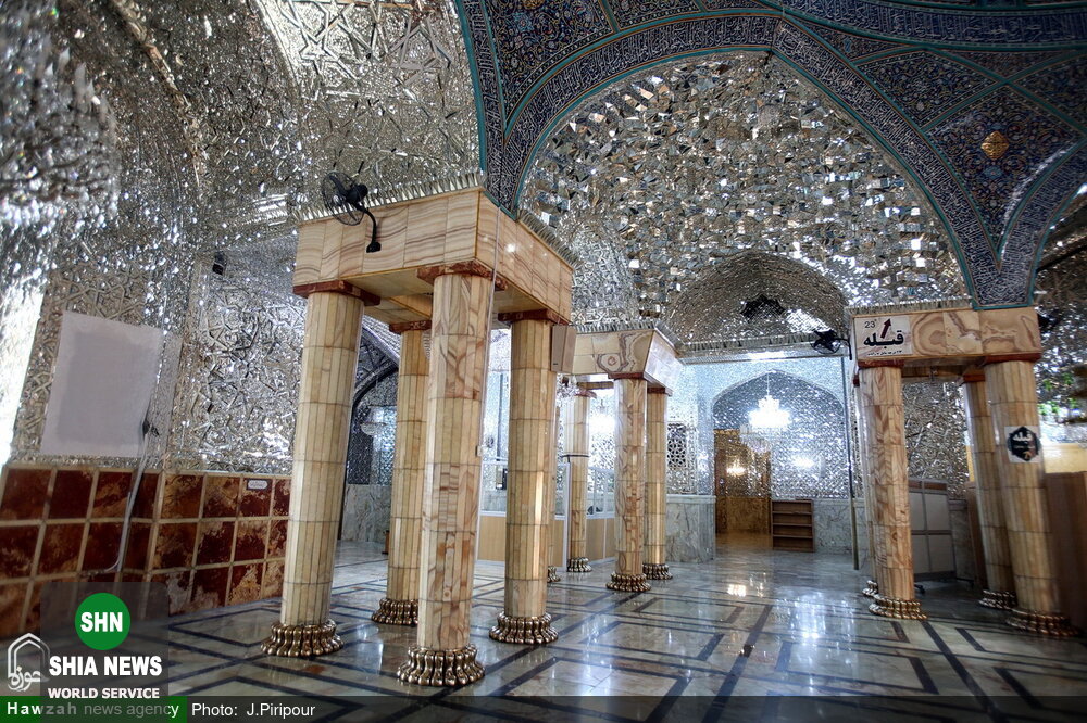 تصاویری از آینه&zwnj;کاری و کاشی&zwnj;کاری حرم مطهر حضرت فاطمه معصومه(س)