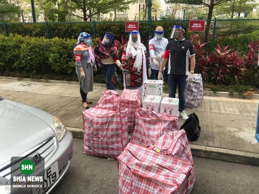 اهداء بسته‌های غذایی به آسیب‌دیدگان کرونا توسط اعضای حسین کیست در هنگ کنگ