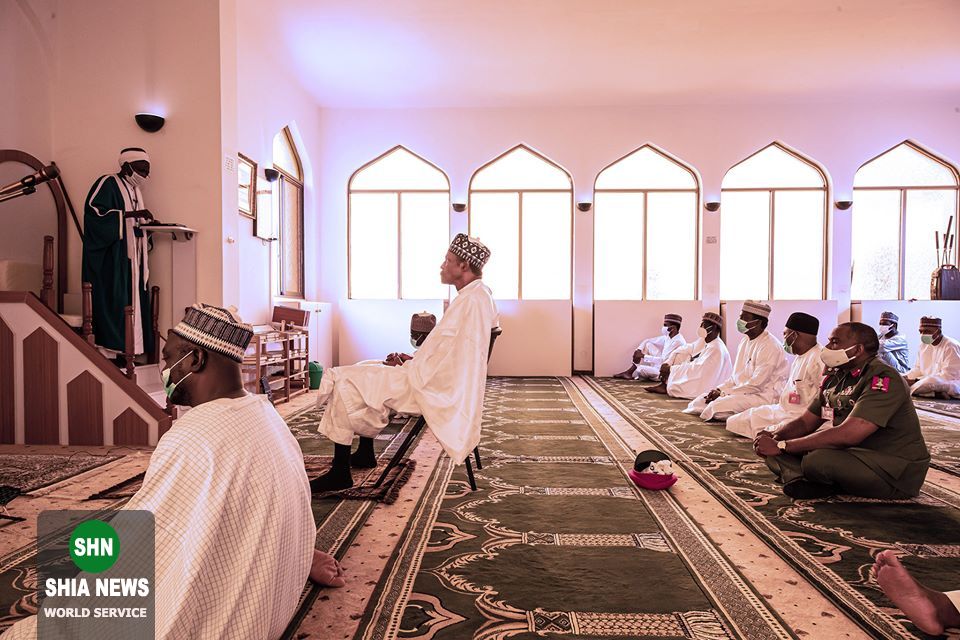 حضور رئیس جمهور نیجریه در اولین نماز جمعه پساکرونا