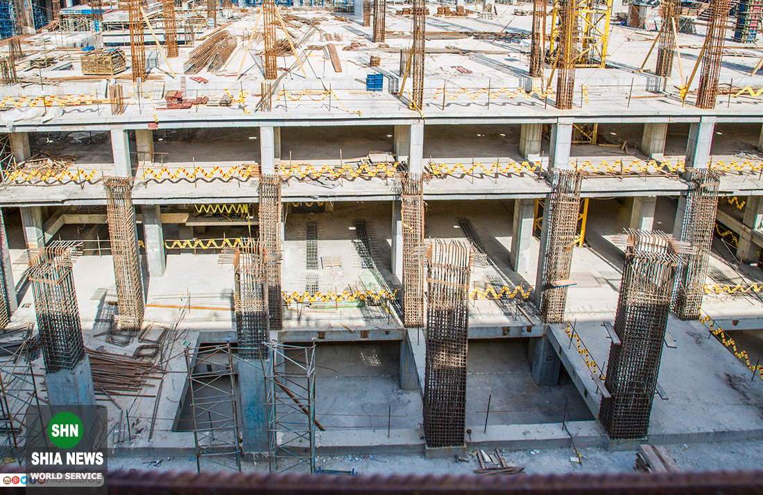 تصاویری از پیشرفت پروژه بازسازی مقام «تل زینبیه» در کربلا