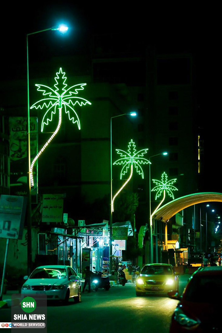 تزیین خیابان های منتهی به حرم امام حسین(ع) با ستون های نوری جدید
