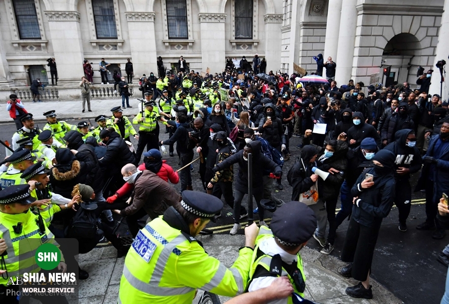 تظاهرات در مرکز لندن ضد نژادپرستی
