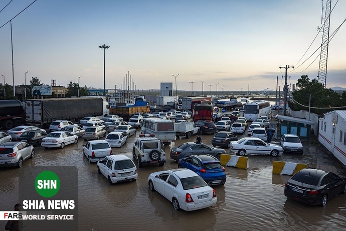 سیلاب و انسداد جاده مشهد به تهران