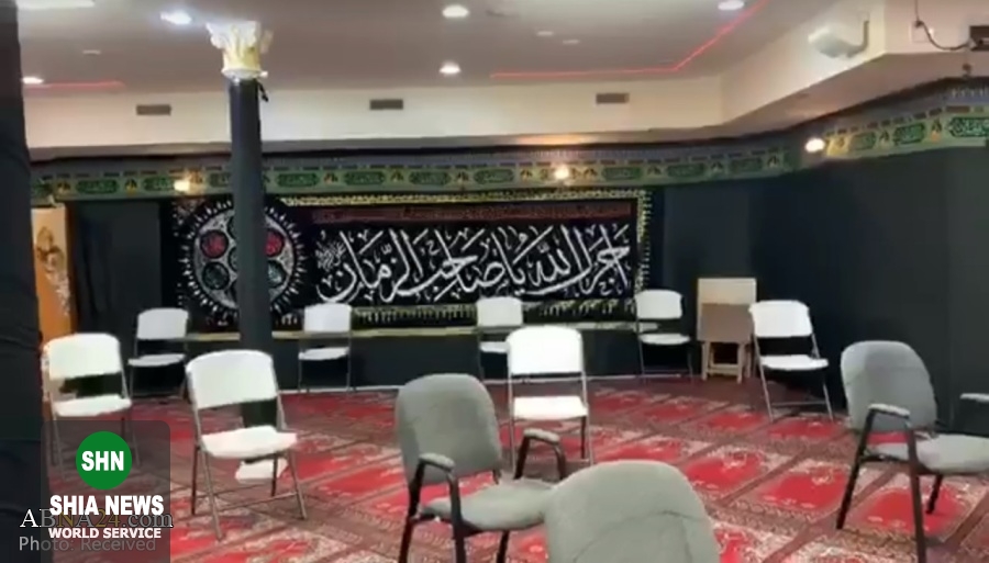 سیاه پوش کردن مرکز اهل بیت(ع) در شیکاگو برای عزاداری محرم