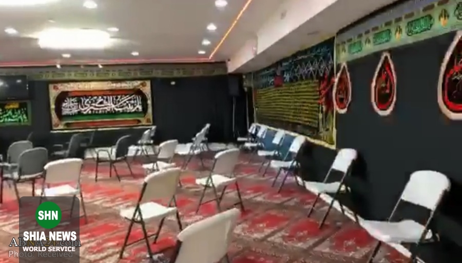 سیاه پوش کردن مرکز اهل بیت(ع) در شیکاگو برای عزاداری محرم