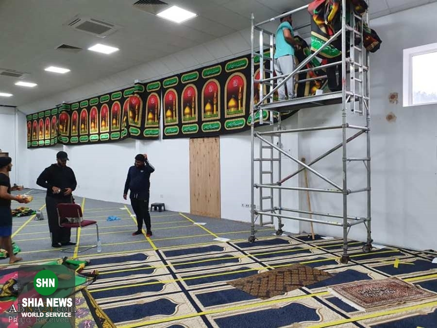 آماده‌سازی مرکز امام علی(ع) شهر لوتون انگلیس برای عزاداری حسینی