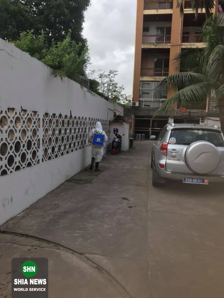 ضدعفونی کردن شهری توسط انجمن شیعیان کشور ساحل عاج