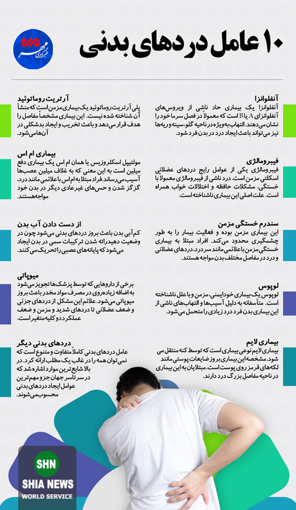 ۱۰ عامل دردهای بدنی ۱۰ عامل دردهای بدنی