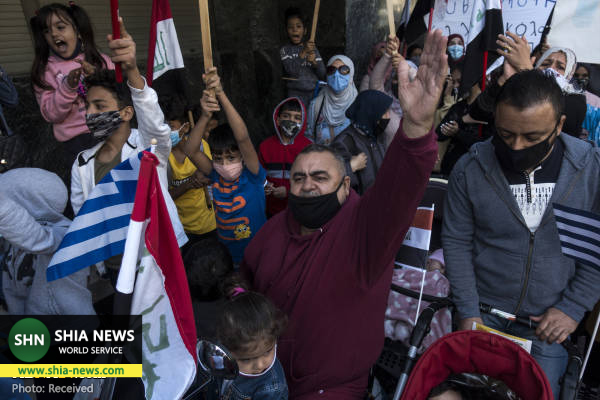 تجمع اعتراضی پناهجویان عراقی در آتن