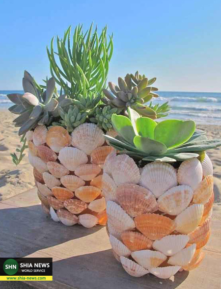 ایدههایی ساده برای تزیین گلدانها ایدههایی ساده برای تزیین گلدانها