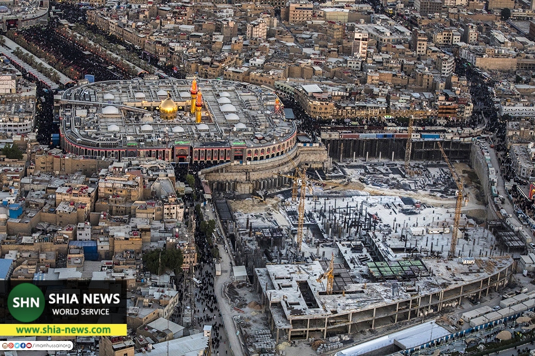 تصاویر هوایی از مراحل ساخت و ساز صحن حضرت زینب (س)