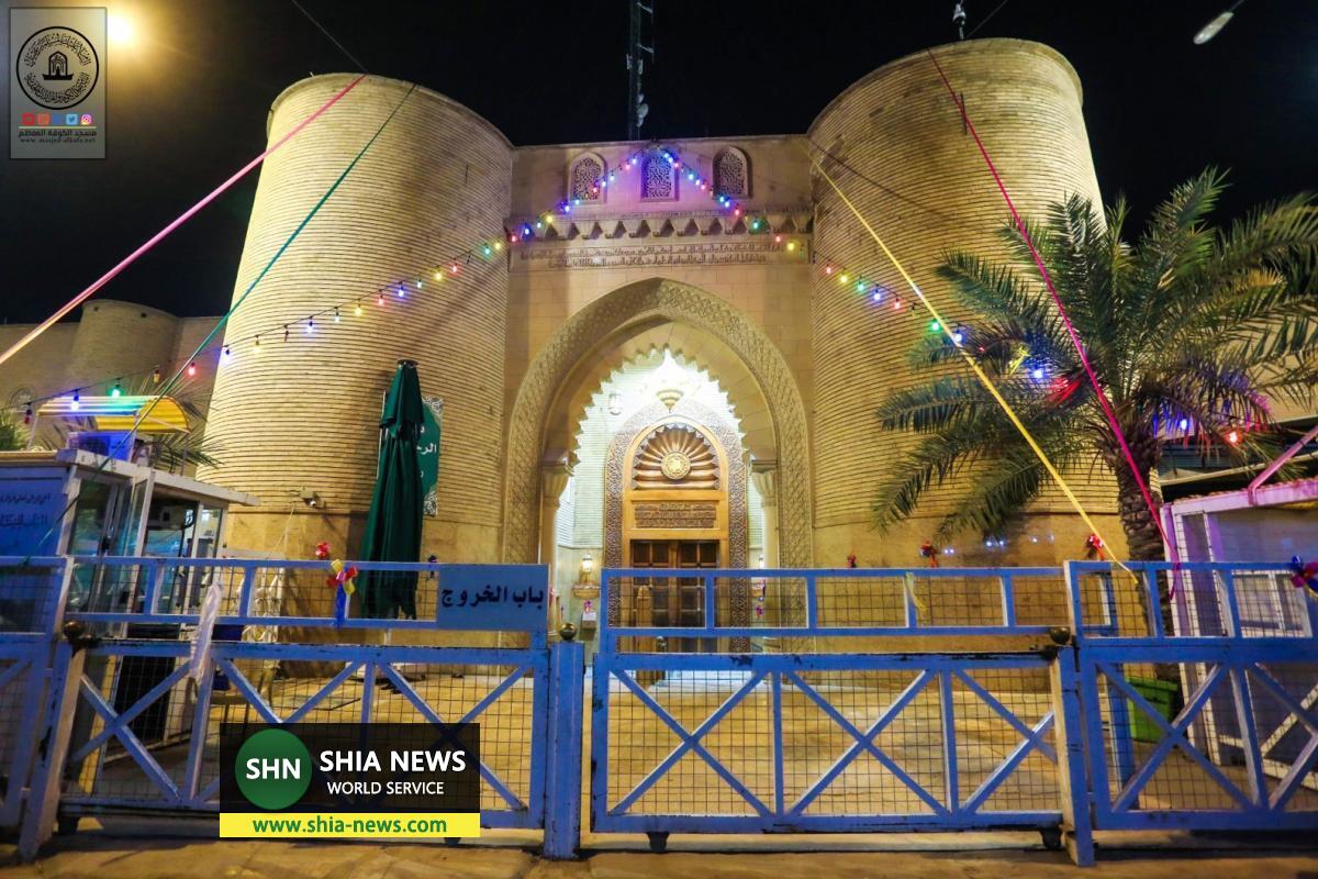 چراغانی مسجد کوفه در ایام شعبانیه چراغانی مسجد کوفه در ایام شعبانیه