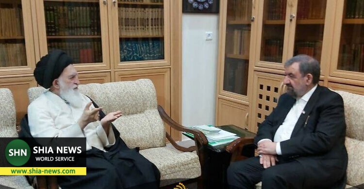 دیدار محسن رضایی با آیت الله علوی بروجردی دیدار محسن رضایی با آیت الله علوی بروجردی