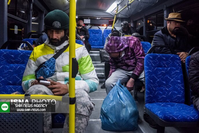 اتوبوس خوابی در اتوبوس شب