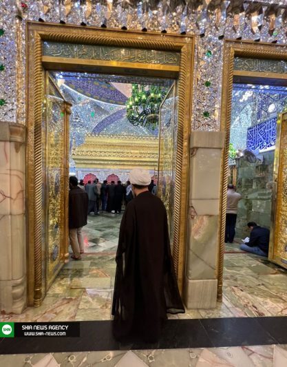 تصاویری از حضور آیت الله فاضل لنکرانی در حرم امیرالمومنین (ع)