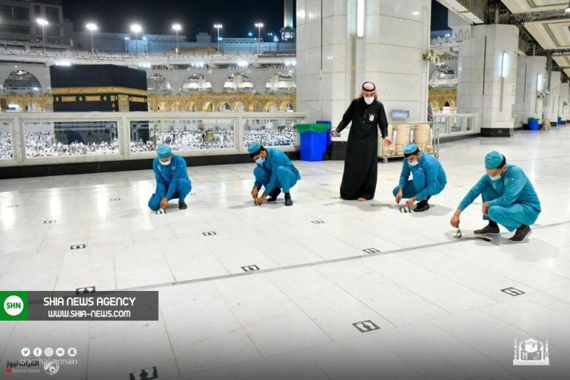 اقامه نخستین نماز بدون فاصله اجتماعی در مسجدالحرام پس از لغو پروتکل ها+ فیلم و تصویر