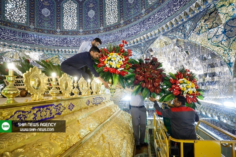تصاویر/ گل آرایی حرمین امامین عسکریین(ع) به مناسبت اعیاد شعبانیه