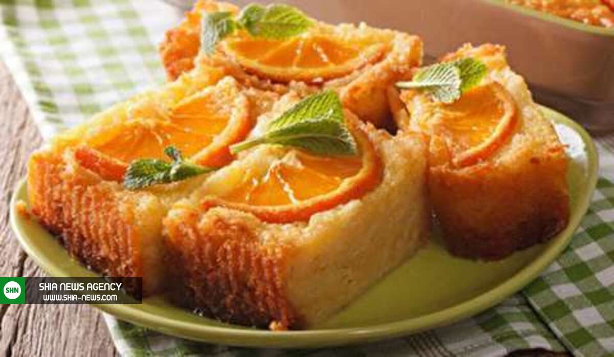 کیک پرتقالی با سس کاراملی