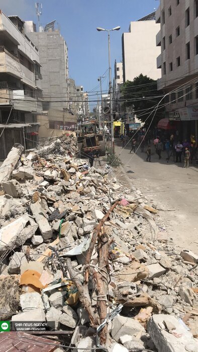 تصاویر/ حمله اسرائیل به منازل مسکونی خیابان الوحده غزه