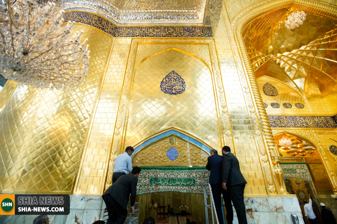 هنر ایرانیان در ایوان حرم حضرت عباس نصب شد هنر ایرانیان در ایوان حرم حضرت عباس نصب شد