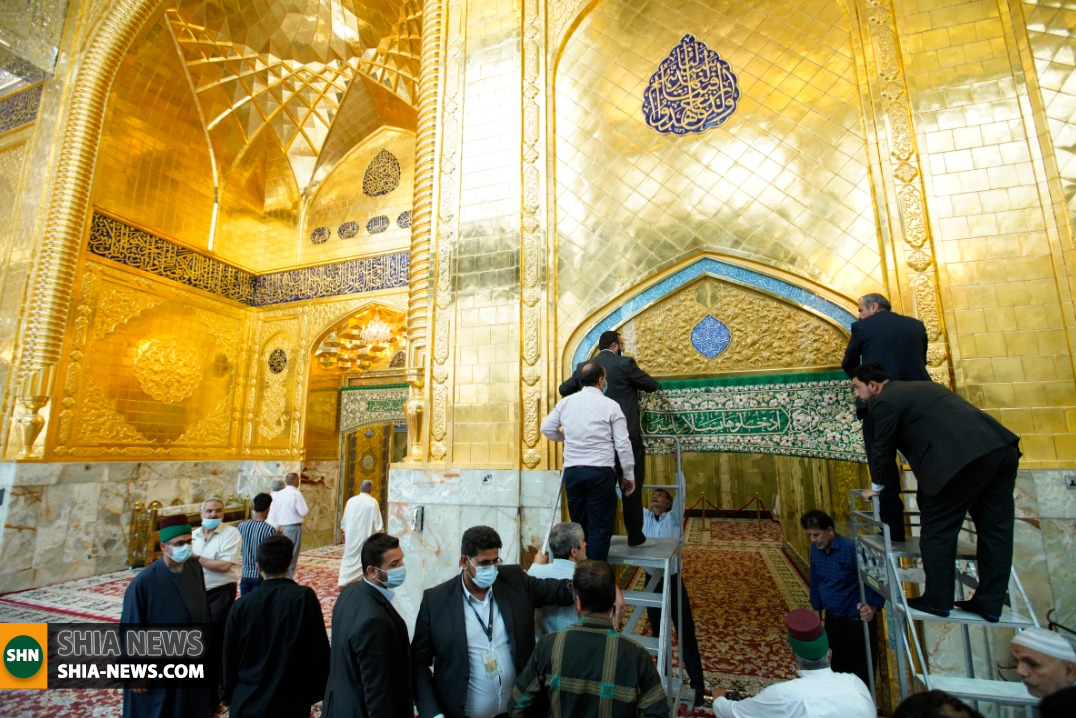 هنر ایرانیان در ایوان حرم حضرت عباس نصب شد هنر ایرانیان در ایوان حرم حضرت عباس نصب شد