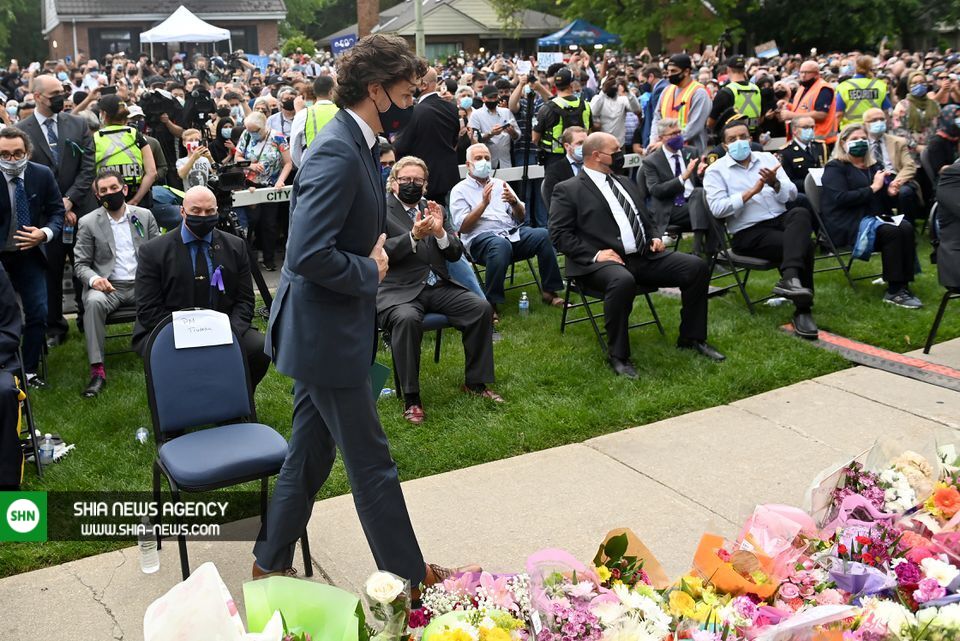 نخست‌وزیر کانادا در مراسم یادبود سه نسل یک خانواده مسلمان+تصاویر