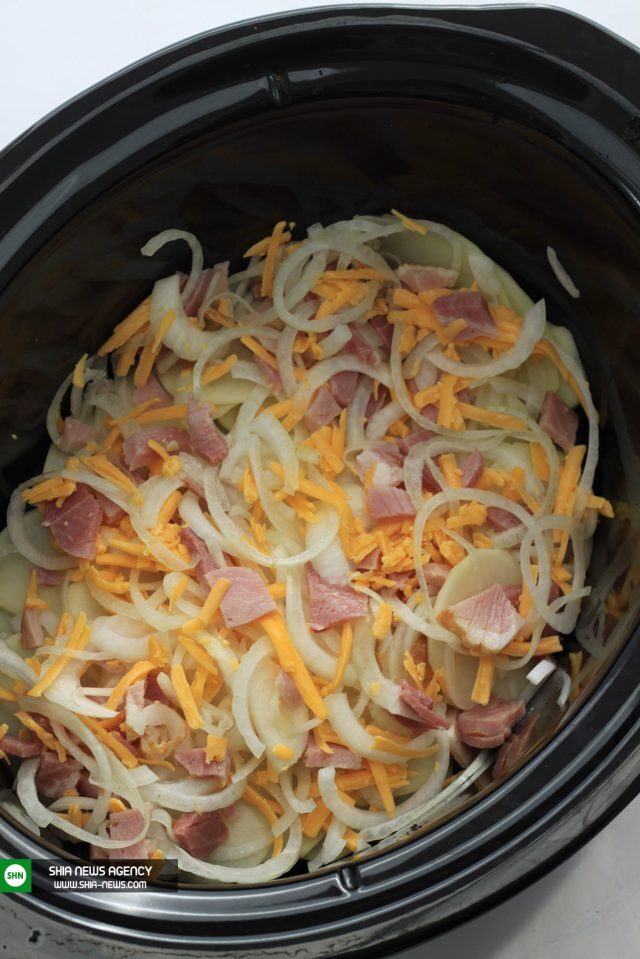 طرز تهیه کاسرول ژامبون و سیب زمینی پنیری