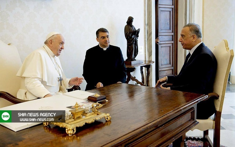دیدار نخست&zwnj;وزیر عراق با پاپ فرانسیس در واتیکان+ تصاویر