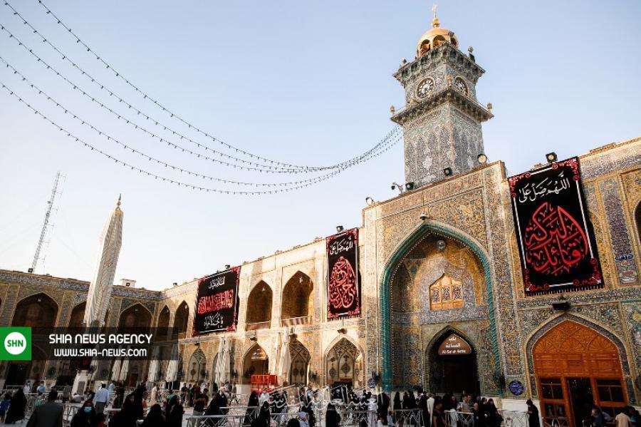 صحن و سرای حرم امیرالمومنین(ع) سیاه پوش شد