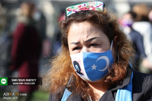 تصاویر/ همبستگی با مسلمانان اویغور در بروکسل