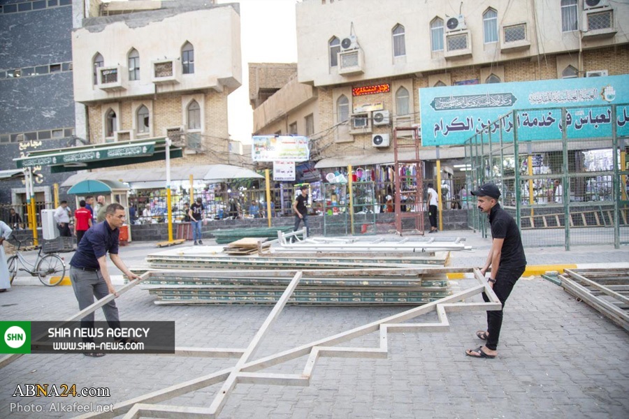 تصاویر/ آماده شدن موکب&zwnj;های کربلای معلی برای استقبال از ماه محرم