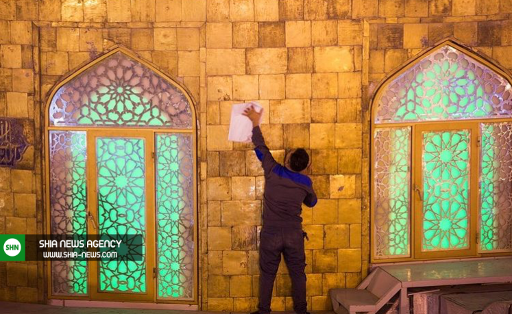 گنبد حرم امام حسین (ع) درآستانه محرم شست&zwnj;وشو شد