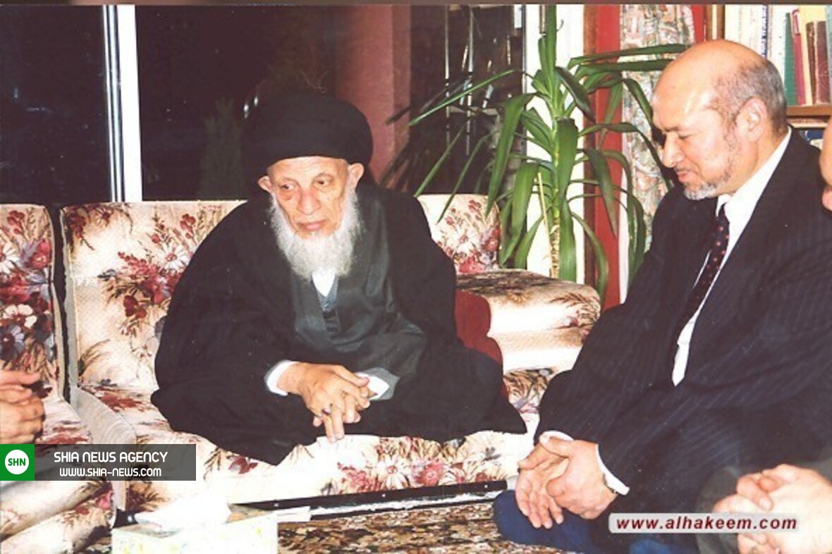 آیت&zwnj;الله سیدمحمد سعید حکیم در پیاده&zwnj;روی اربعین + فیلم و عکس