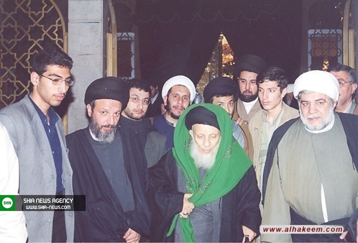 آیت&zwnj;الله سیدمحمد سعید حکیم در پیاده&zwnj;روی اربعین + فیلم و عکس