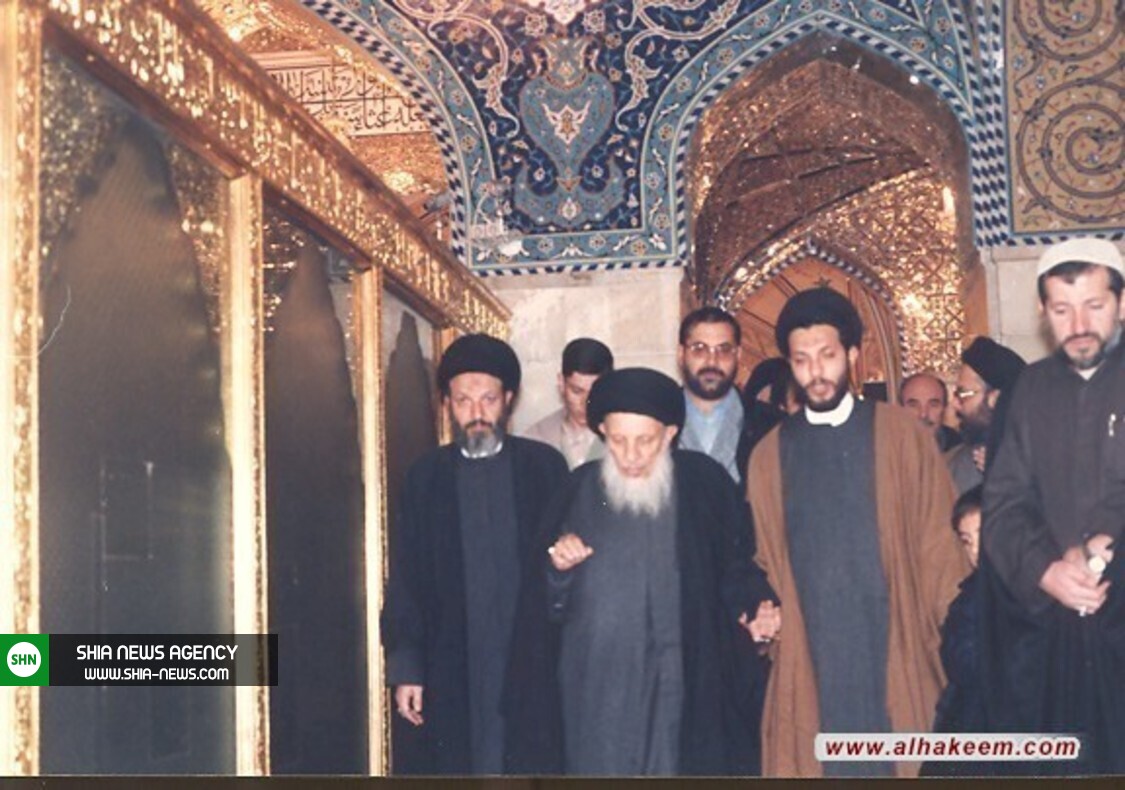 آیت&zwnj;الله سیدمحمد سعید حکیم در پیاده&zwnj;روی اربعین + فیلم و عکس