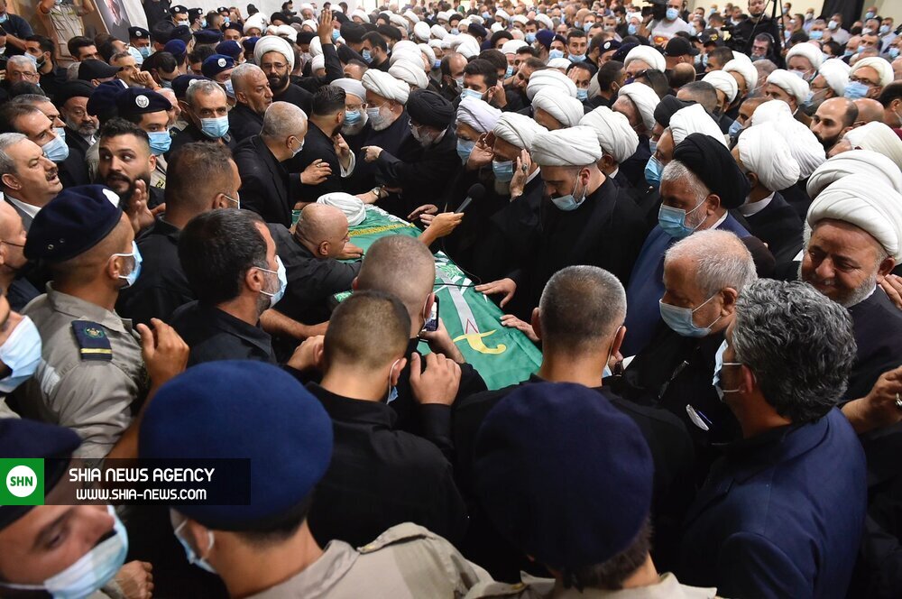 مراسم تشییع و تدفین آیت الله قبلان در لبنان برگزار شد+ تصاویر