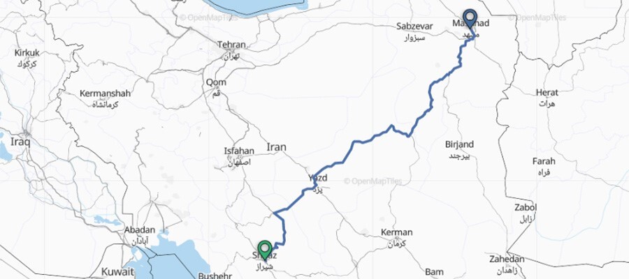 بهترین راه سفر از اصفهان و شیراز به مشهد چیست؟