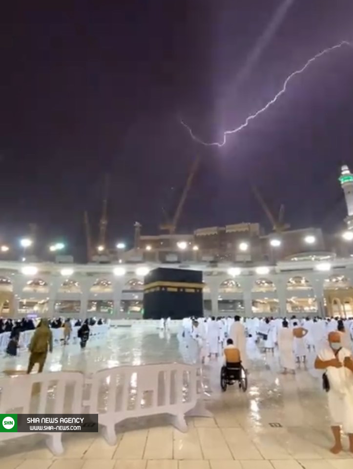 اولین بارش باران سال جدید در مسجدالحرام +تصاویر و فیلم