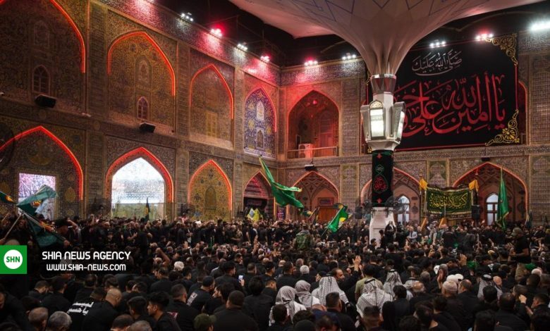 حرم مطهر حضرت علی (ع) در سالروز وفات پیامبر اکرم (ص) + تصاویر